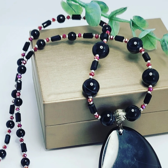 Black agate necklace - Picture 4 of 4